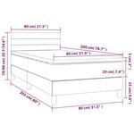 vidaXL Sommier à lattes de lit avec matelas Gris foncé 80x200 cm Tissu