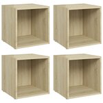 vidaXL Meubles TV 4 Pièces chêne sonoma 37x35x37 cm bois d’ingénierie