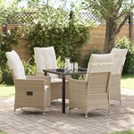 vidaXL Ensemble de jardin 5 pièces avec coussins beige en poly rotin