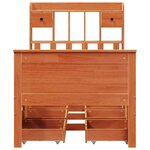 vidaXL Lit bibliothèque sans matelas cire marron 90x190 cm pin massif