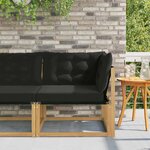 vidaXL Canapé d'angle extérieur Bois d'acacia massif et Textilène