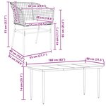 vidaXL Ensemble à manger jardin coussins 7Pièces marron poly rotin verre