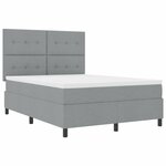 vidaXL Lit à ressorts avec matelas Gris clair 140 x 200 cm tissu