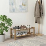 vidaXL Rack à chaussures 68 x 28 x 30 cm Bambou Naturel