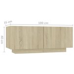 vidaXL Table de chevet chêne sonoma 100x35x40 cm bois d'ingénierie