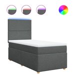 vidaXL Sommier à lattes de lit avec matelas Gris foncé 90x200 cm Tissu