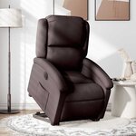 vidaXL Fauteuil inclinable électrique marron foncé tissu