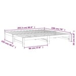 vidaXL Lit coulissant Noir 2x(100x200) cm Bois de pin massif