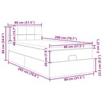 vidaXL Cadre de lit ottoman avec matelas marron foncé 80x200 cm tissu