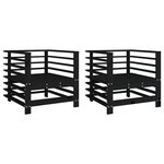 vidaXL Chaises de jardin lot de 2 noir bois massif de pin