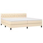 vidaXL Sommier à lattes de lit avec matelas Crème 200x200 cm Tissu