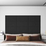 vidaXL Tête de lit murale 12 Pièces Noir Velours
