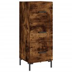 vidaXL Buffet haut Chêne fumé 34 5x34x180 cm Bois d'ingénierie
