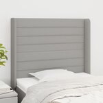 vidaXL Tête de lit avec oreilles Gris clair 93x16x118/128 cm Tissu