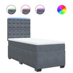 vidaXL Sommier à lattes de lit et matelas Gris foncé 80x200 cm Velours