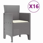 vidaXL Ensemble de salle à manger de jardin avec coussins 17 Pièces