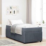 vidaXL Cadre de lit avec matelas Gris foncé 90 x 200 cm Velours