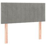 vidaXL Sommier à lattes de lit et matelas Gris clair 100x200cm Velours