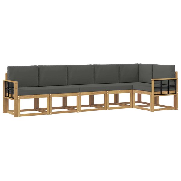 vidaXL Ensemble de canapés d'extérieur 6 Pièces Blanc et anthracite