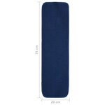 vidaXL Tapis d'escalier 15 Pièces 70x20 cm Bleu marine Rectangulaire