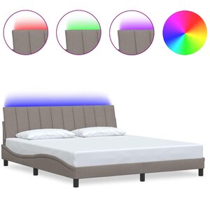 vidaXL Cadre de lit sans matelas taupe 180x200 cm tissu