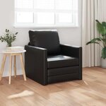 vidaXL Sofa Lit de Sol avec coussin Noir 74 x 77 x 81 cm Faux cuir