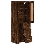 vidaXL Buffet haut Chêne fumé 69 5x34x180 cm Bois d'ingénierie