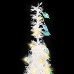 vidaXL Sapin de Noël artificiel escamotable 200 LED blanc 210 cm