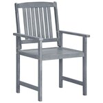 vidaXL Chaises de jardin avec coussins 4 Pièces Gris Bois d'acacia massif