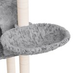 vidaXL Arbre à chat avec griffoirs en sisal Gris clair 108 5 cm
