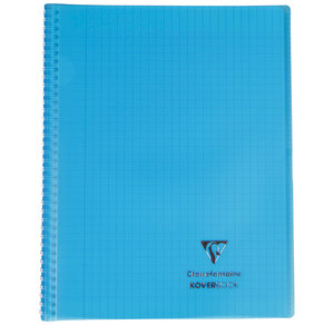 Cahier protège-cahier Koverbook Piqué Polypro 24x32 cm 160 P Seyes Coloris Aléatoire CLAIREFONTAINE