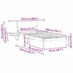 vidaXL Cadre de lit avec tables de chevet avec tête de lit Marron cire