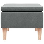 vidaXL Tabouret avec pieds en bois Gris foncé Tissu
