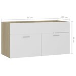 vidaXL Armoire d'évier et lavabo intégré Blanc/chêne sonoma Aggloméré