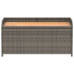 vidaXL Banc de rangement gris résine tressée et bois d'acacia