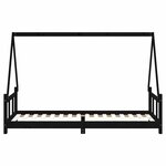 vidaXL Cadre de lit pour enfants noir 90x200 cm bois de pin massif