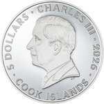 Monnaie SLOTH Seven Deadly Sins 1 Oz Argent 5$ Cook Islands 2026 (PRÉCOMMANDE)