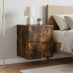 vidaXL Cabinet de chevet mural 2 Pièces Chêne fumé 33 x 34 5 x 40 cm