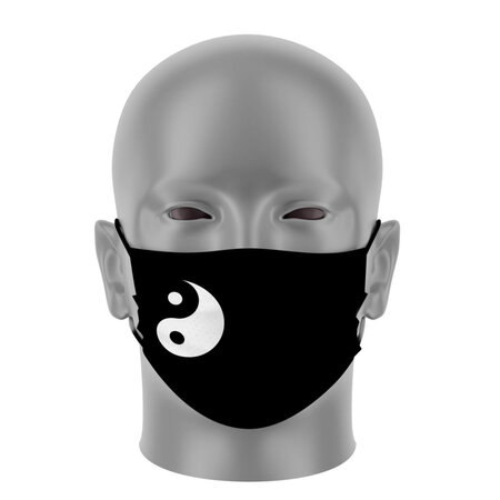 Masque Bandeau - Yin Yang Noir - Taille S - Masque tissu lavable 50 fois