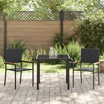 vidaXL Ensemble de salle à manger pour jardin 3 Pièces Noir Poly rotin