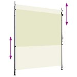 vidaXL Store roulant d'extérieur 200 x 270 cm Crème
