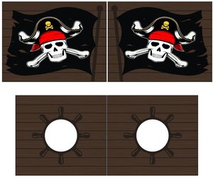 Rideau pour lit en hauteur en 4 parties Pirate des Caraibes