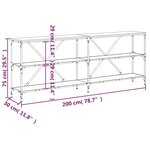 vidaXL Table console chêne sonoma 200x30x75cm bois d'ingénierie et fer