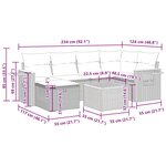 vidaXL Salon de jardin 7 Pièces avec coussins noir résine tressée