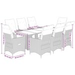 vidaXL Ensemble de bistro de jardin 9 Pièces coussins marron poly rotin