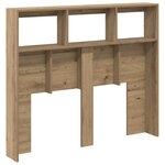 vidaXL Cabinet de Tête de Lit avec LED avec étagère chêne artisanal