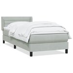vidaXL Sommier à lattes de lit et matelas gris clair 80x210 cm velours