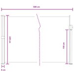 vidaXL Store latéral rétractable Gris 500 x 220 cm Polyester