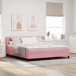 vidaXL Lit à ressorts avec matelas Rose 200 x 180 cm Polyester