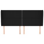 vidaXL Tête de lit avec oreilles Noir 203x23x118/128 cm Tissu